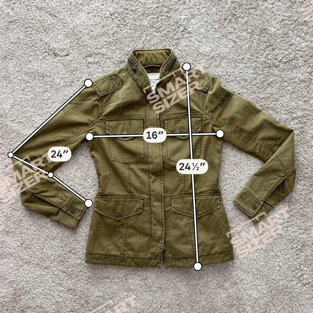 Abercrombie &‎ Fitch Womens Military Utility Field Jacket Chore Green XS Grunge